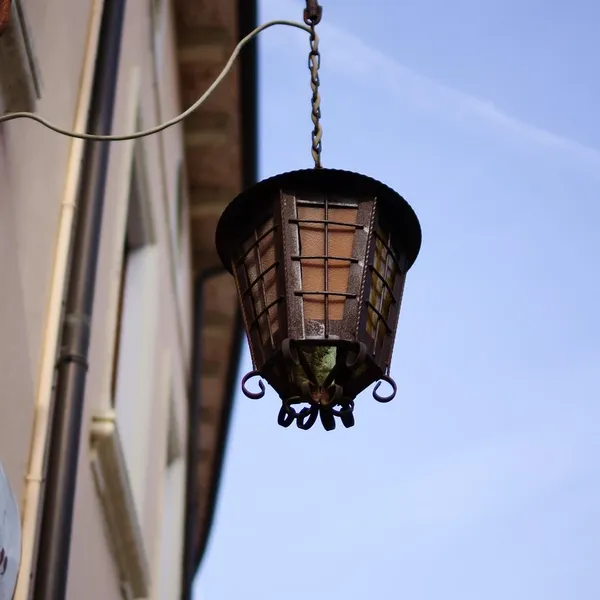 Fågelbur hängande lampa orange